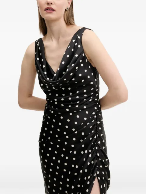 Abercrombie & Fitch polka-dot split midi dress Black KI1595562910