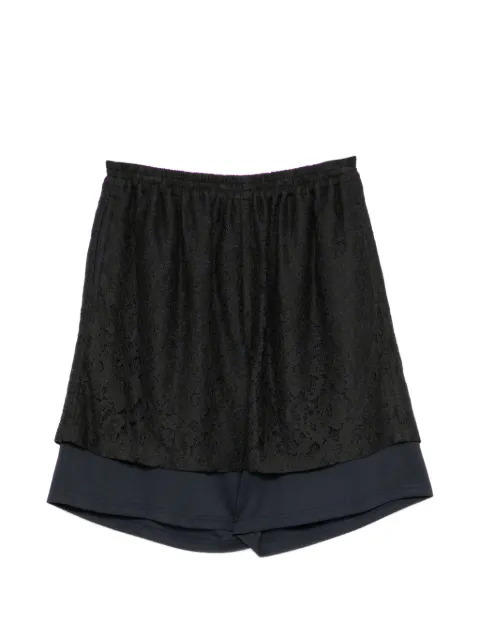 pushBUTTON lace-embellished shorts Black PB2610316W