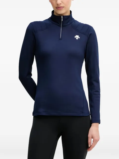 DESCENTE zip-fastening logo-detail ski top Blue DW5FLT02LU