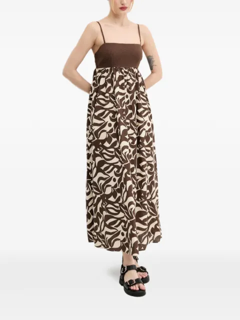 Abercrombie & Fitch floral-pattern sleeveless midi dress Brown KI1595682419