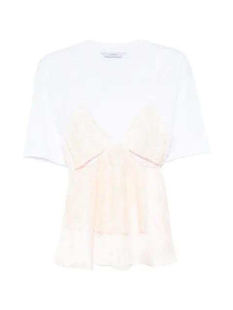 pushBUTTON lace layered T-shirt White PB2610235W