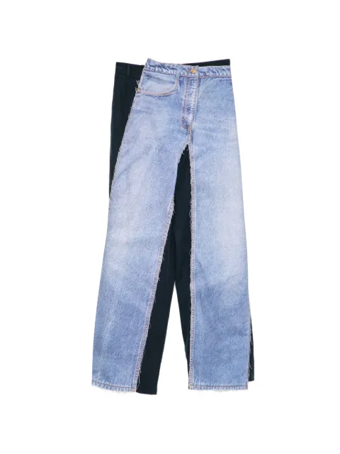 pushBUTTON denim-patch trousers Blue PB2610304W