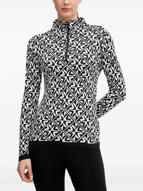 NEWLAND geometric-print zip top Black N46509108