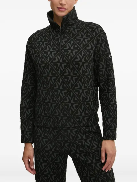 NEWLAND pattern zip sweater Black N46510167