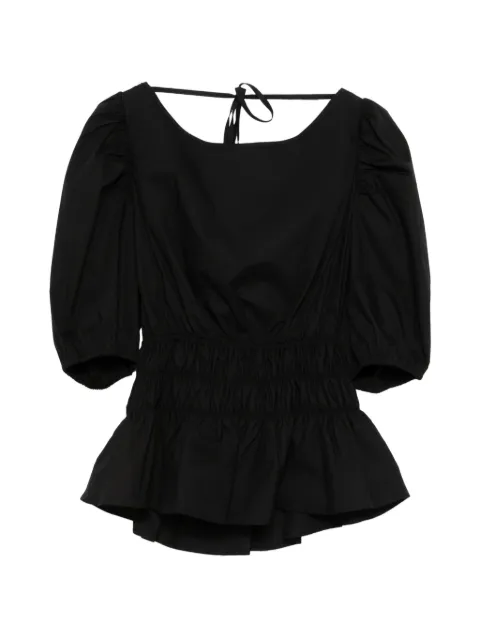 PINKO Joandra smocked puff-sleeve top Black 106525A35Q