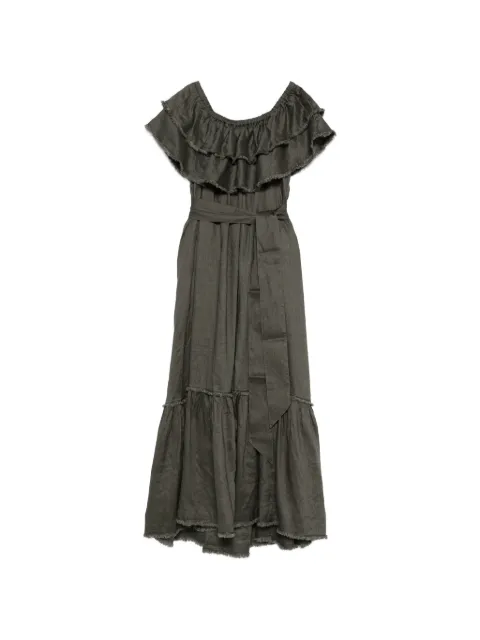 P.A.R.O.S.H. belt-detail maxi dress Grey BEACH26D722547