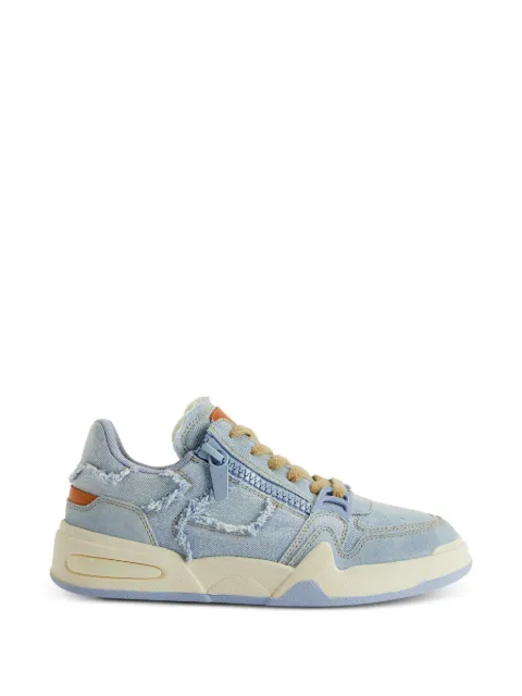 Giuseppe Zanotti frayed zip low-top trainers Blue RM60003001