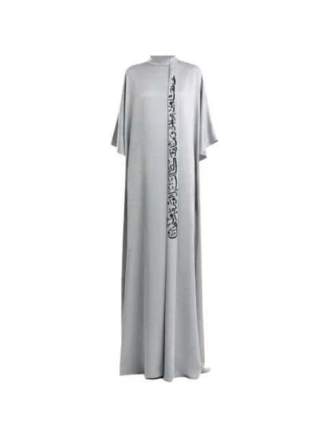 Gemy Maalouf calligraphy-embroidered kaftan Grey GMCP267872KF