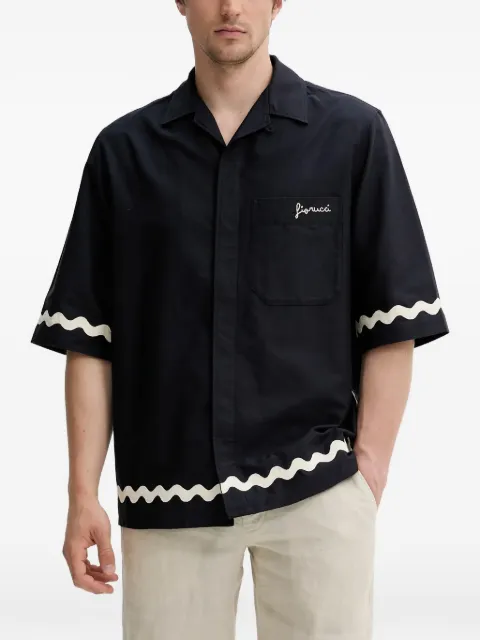 Fiorucci embroidered shirt Blue M02SMTSS295CO01BL05