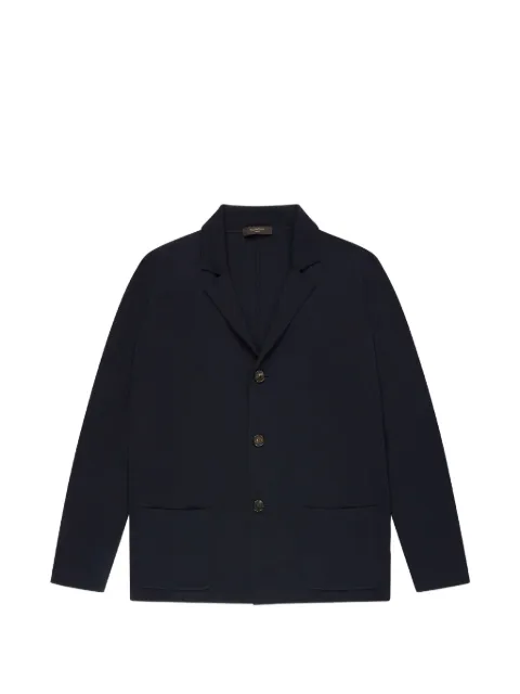 Zanone cotton crepe blazer Blue 810381ZQ301
