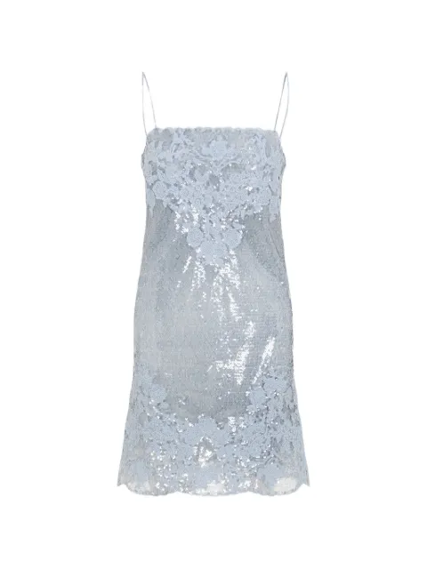 Ermanno Scervino sequin lace mini dress Blue D482Q308APVYG