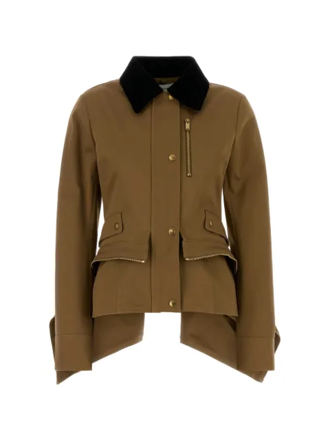 Alexander McQueen peplum cotton jacket Brown 858227QFABR