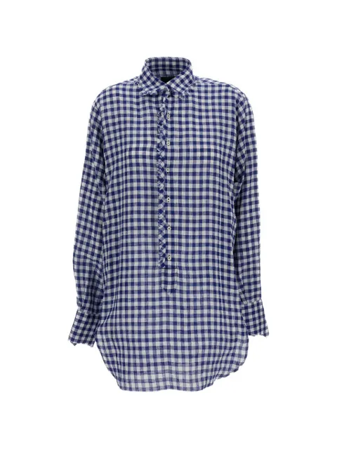 Jejia ruffled checked shirt Blue MJD160ATEX88J0318