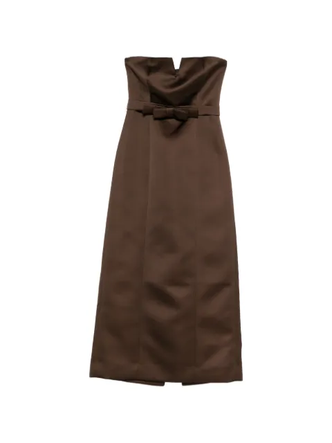 P.A.R.O.S.H. bow-detail strapless maxi dress Brown PAMAKD726102