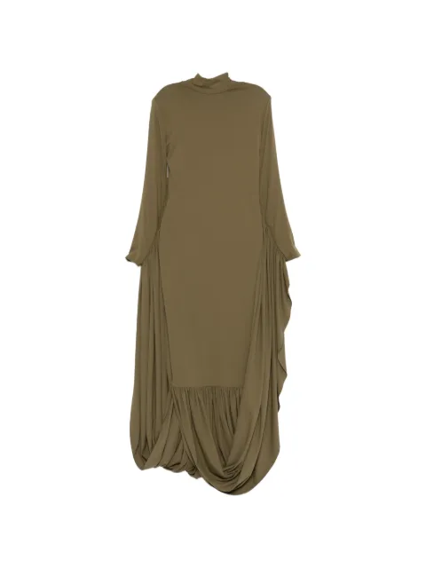 JEAN-LOUIS SABAJI long sleeve ruffled maxi dress Green 6001519