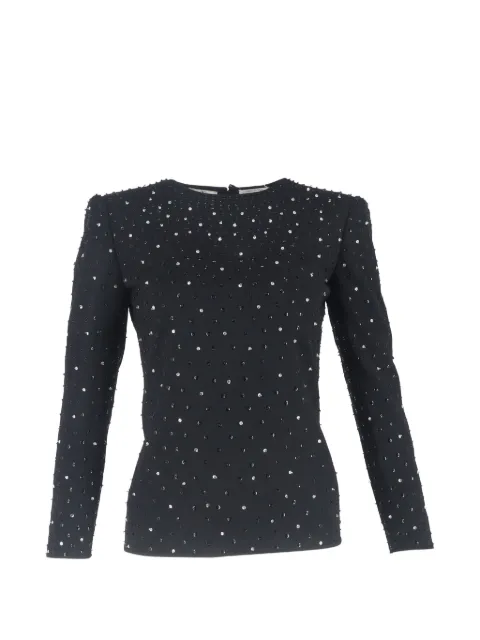 Valentino Garavani Pre-Owned embellished long-sleeve top Black NAPPUGBCL637055W