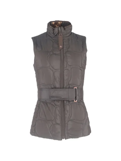 Escada Pre-Owned metallic-print quilted gilet Brown NAPPUGBCL637268W