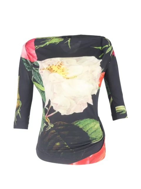 Vivienne Westwood Pre-Owned floral-print top Black NAPPUGBCL640366W