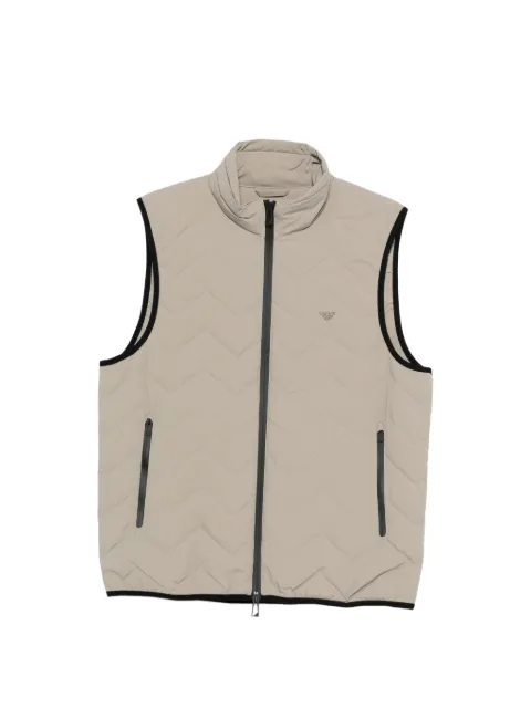 Emporio Armani chevron zip gilet Neutrals EM004946AF18499