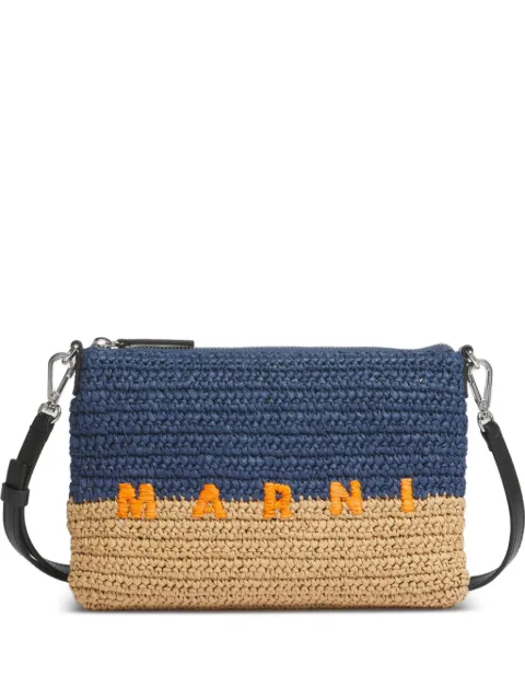 Marni woven lettering messenger bag Blue PHMI0025U0P9110
