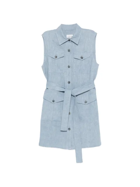 P.A.R.O.S.H. sleeveless belted shirt dress Blue BLINKD726128