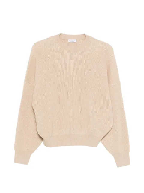 Brunello Cucinelli ribbed crew-neck sweater Neutrals M1E224710CMD84