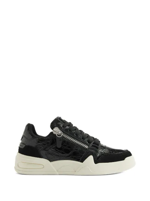 Giuseppe Zanotti crocodile print zip trainers Black RS60000001