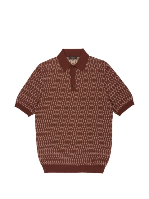 slowear jacquard pattern polo shirt Brown 810362ZQ312
