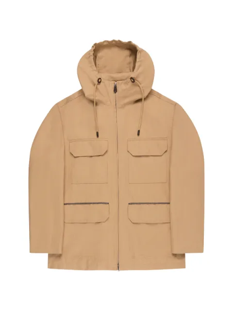 Montedoro hooded piped-trim jacket Neutrals 63M802M9423