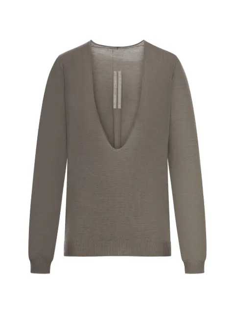 Rick Owens Temple Extreme V-neck sweater Grey RP01F6668M