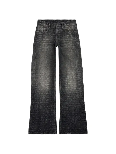 Balenciaga print wide-leg jeans Grey 852328TTWA5