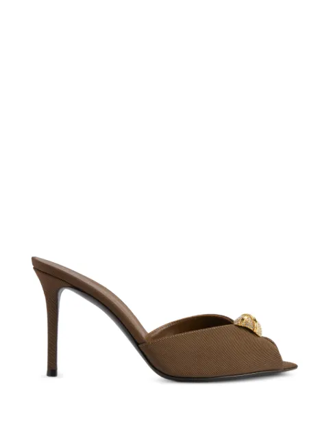 Giuseppe Zanotti crystal-embellished peep-toe mules Brown E600031002