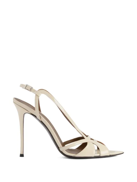 Giuseppe Zanotti Intriigo Zoe geometric-pattern buckle leather sandals Neutrals E600033003