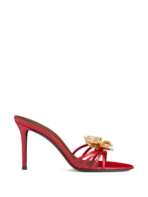 Giuseppe Zanotti Orchid Crystal open-toe crystal grain sandals Red E600006002