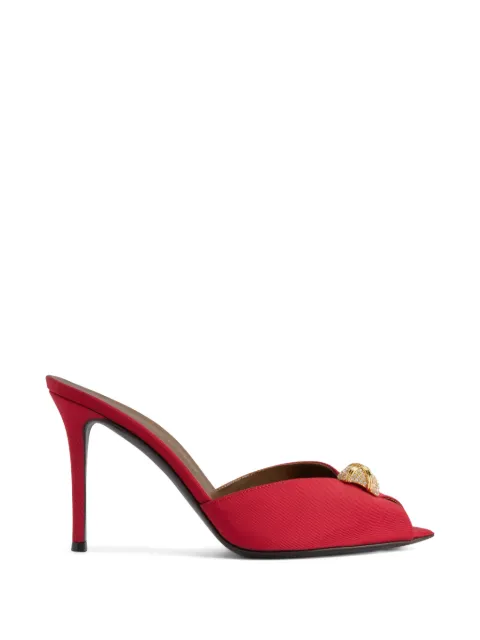 Giuseppe Zanotti Intriigo Cocktail 90 geometric brooches sandals Red E600031001