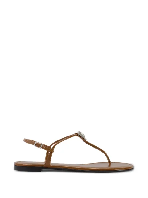 Giuseppe Zanotti MaeEve rhinestone adjustable flat sandals Brown E600011004