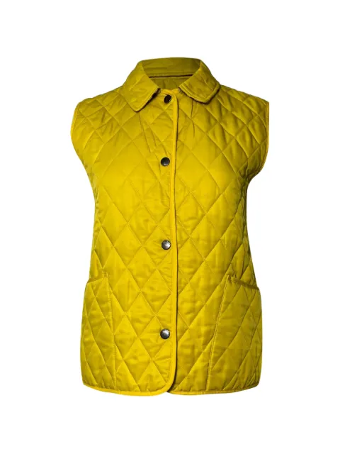 Burberry Pre-Owned quilted button vest Yellow NAPPUUSCL450267W