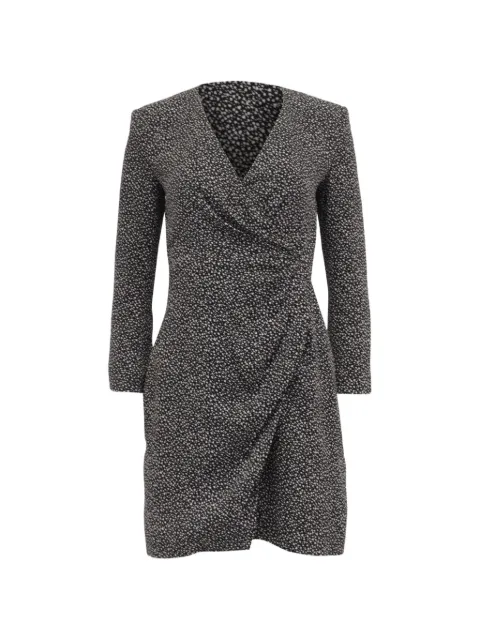 Saint Laurent Pre-Owned polka-dot long-sleeve dress Black NAPPUUSCL636144W