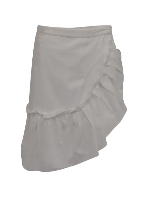 Valentino Garavani Pre-Owned ruffled cotton skirt White NAPPUUSCL640850W
