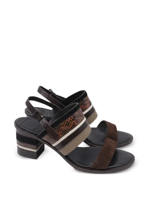 Tory Burch Edina suede-panel leather sandals Brown GILTPUUSSH633281W