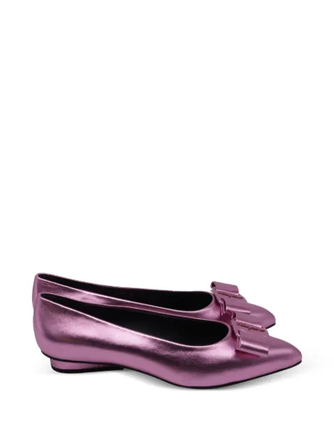 Ferragamo Pre-Owned bow metallic ballet flats Pink GILTPUUSSH640395W