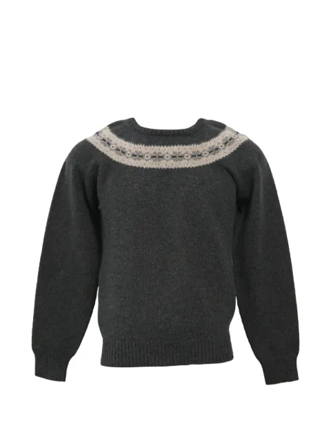 Jil Sander Pre-Owned patterned crew-neck sweater Grey MRPPUHKCL432532M
