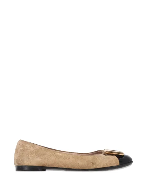 Ferragamo Pre-Owned cap toe bow ballerinas Neutrals NAPPUGBSH433653W