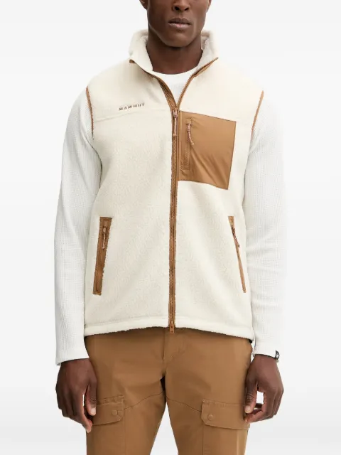 Mammut logo-embroidered fleece vest Neutrals 101405671