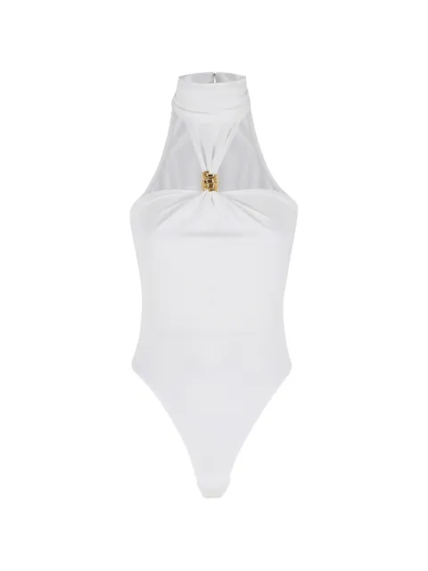 Elisabetta Franchi halterneck ring-detail body White BO01761E2