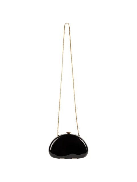 Gemy Maalouf glossy-effect chain-strap clutch Black GMAC267765CL2