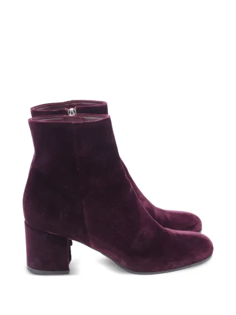 Gianvito Rossi Block-heel velvet ankle boots Purple NAPPUUSSH636812W