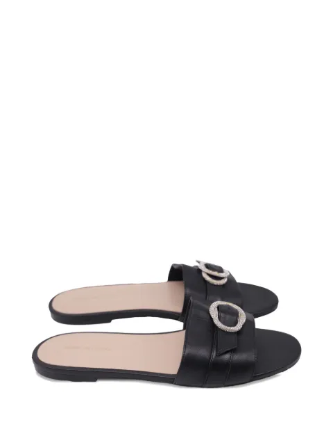 Stuart Weitzman crystal-embellished leather sandals Black GILTPUUSSH633252W