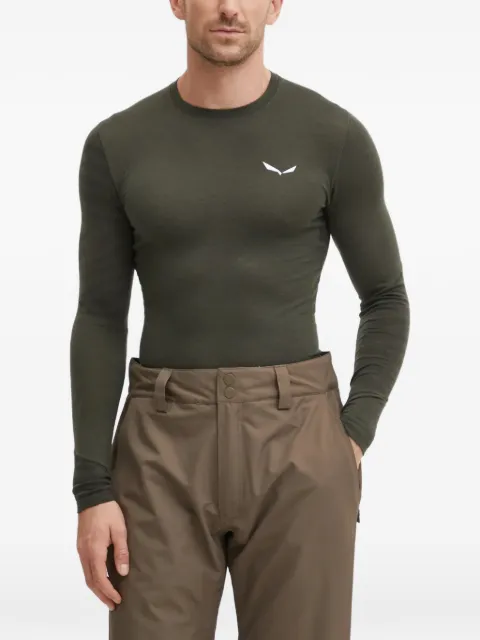 Salewa long-sleeve logo top Green 28205