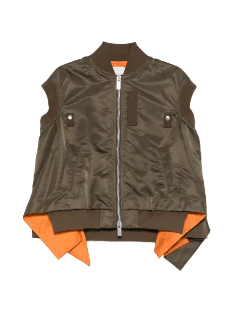 sacai zip sleeveless gilet Green 2608305